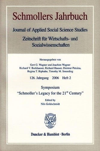 Symposium "Schmoller's Legacy for the 21st Century"