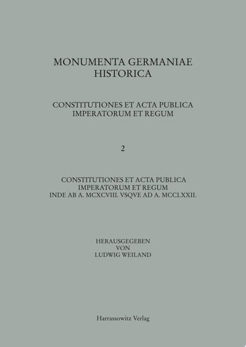 Constitutiones et acta publica imperatorum et regum (1198-1272)
