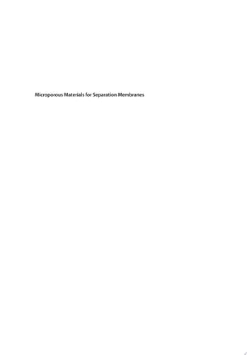Microporous Materials for Separation Membranes