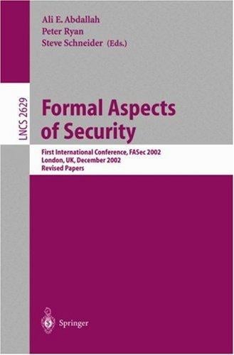 Formal aspects of security