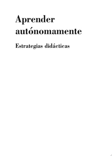 Aprender autónomamente Estrategias didácticas