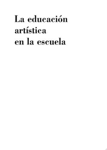 La educación artística en la escuela