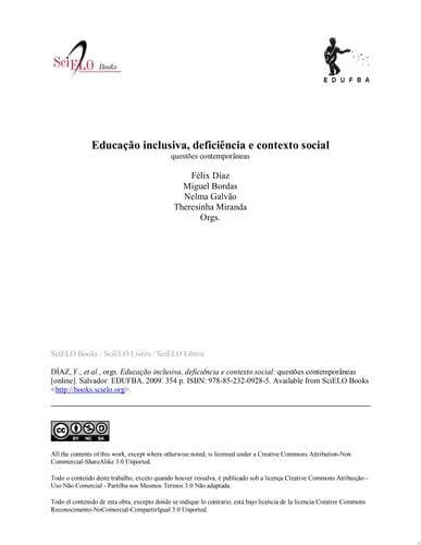 Educação inclusiva, deficiência e contexto social questões contemporâneas