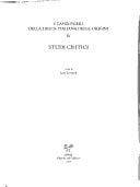 I canzonieri della lirica italiana delle origini