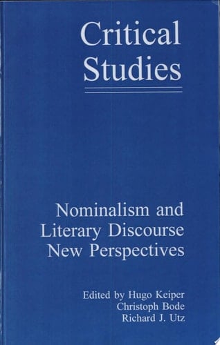 Nominalism and Literary Discourse New Perspectives