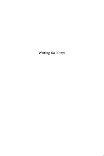 Writing for Kenya The Life and Works of Henry Muoria