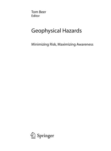 Geophysical Hazards Minimizing Risk, Maximizing Awareness