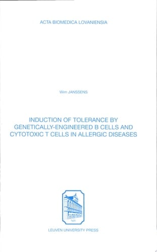 Induction of Tolerance by Genetically-Engineered B Cells and Cytotoxic T Cells in Allergic Diseases