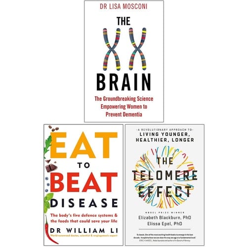 The XX Brain, Eat to Beat Disease, The Telomere Effect 3 Books Collection Set