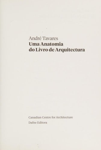 Uma Anatomia do Livro de Arquitectura