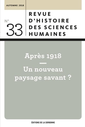 Après 1918 un nouveau paysage savant ?