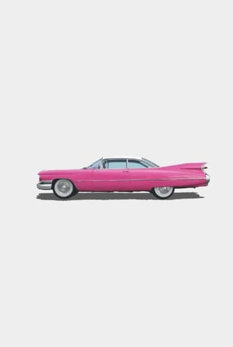 Pink Cadillac Lined Journal Notebook for Women 6x9 125 pages