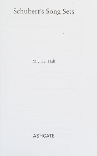 SCHUBERT'S SONG SETS