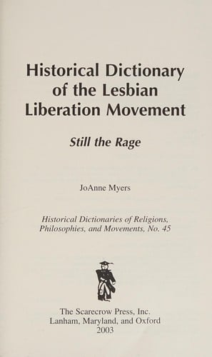 Historical dictionary of the lesbian liberation movement
