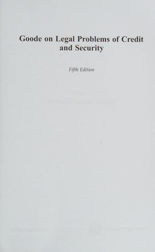 Goode on legal problems of credit and security