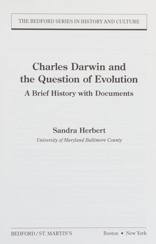 Charles Darwin and the question of evolution
