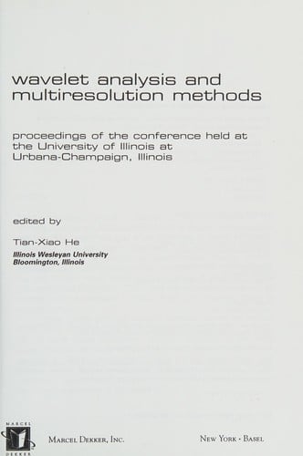 Wavelet analysis and multiresolution methods