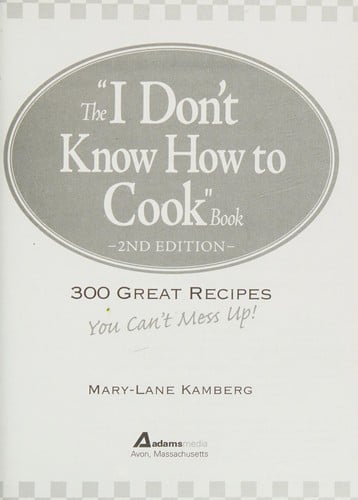 The "I don't know how to cook" book