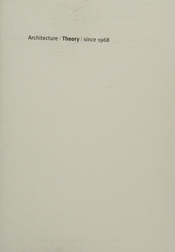 Architecture theory since 1968