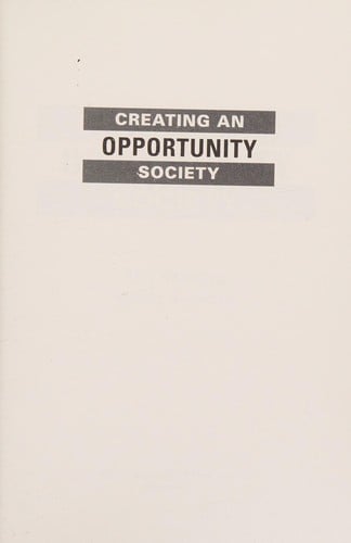 Creating an opportunity society