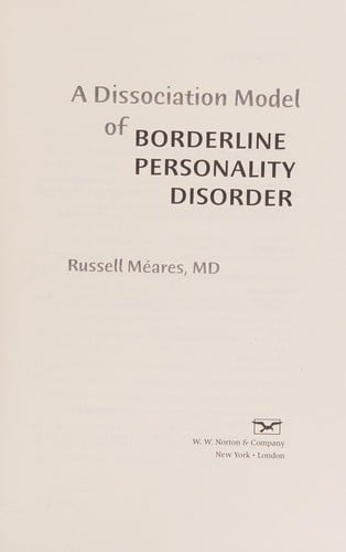 A dissociation model of borderline personality disorder