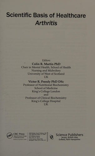 Scientific basis of healthcare arthritis