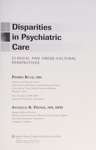 Disparities in psychiatric care