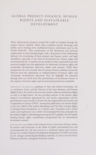 Global project finance, human rights and sustainable development