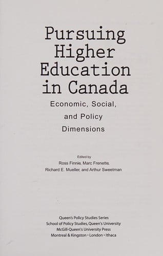 Pursuing higher education in Canada