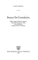 Boeces: De consolacion : edition critique d'apres le manuscrit Paris, Bibl. nationale, fr. 1096