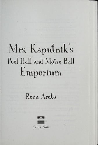 Mrs. Kaputnik's pool hall and matzo ball emporium