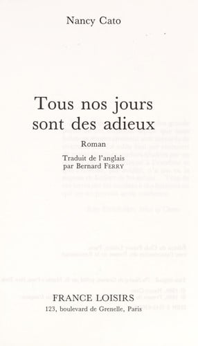 Tous nos jours sont des adieux