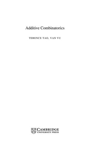 ADDITIVE COMBINATORICS