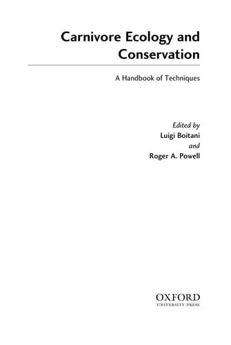 Carnivore ecology and conservation