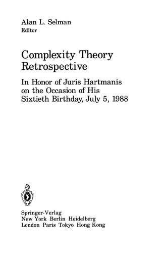 Complexity Theory Retrospective