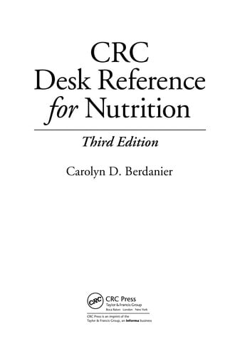 CRC desk reference for nutrition