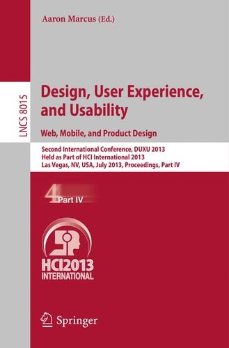Design, User Experience, and Usability. Web, Mobile, and Product Design