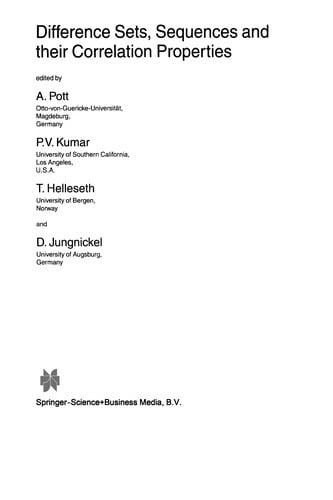 Difference Sets, Sequences and their Correlation Properties