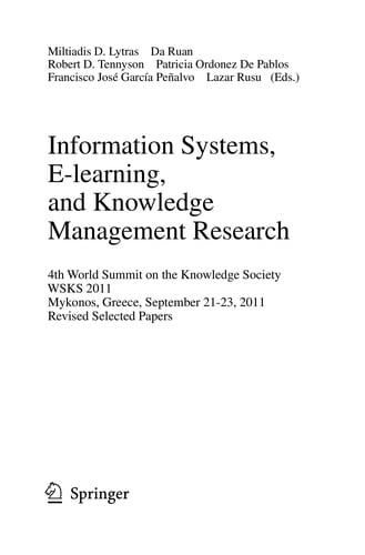 Information Systems, E-learning, and Knowledge Management Research