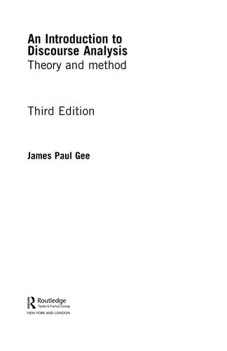 An introduction to discourse analysis: theory and method