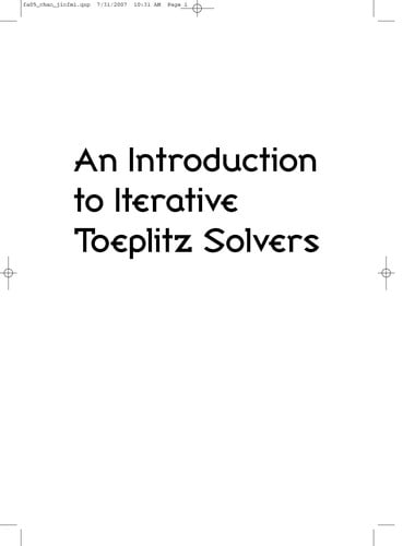 An introduction to iterative Toeplitz solvers