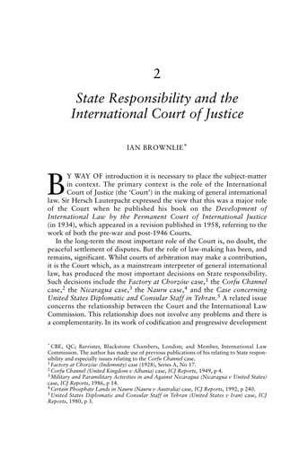 ISSUES OF STATE RESPONSIBILITY BEFORE INTERNATIONAL JUDICIAL...; ED. BY MALGOSIA FITZMAURICE