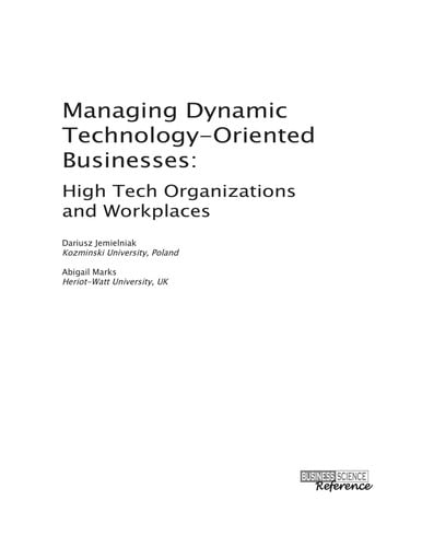 Managing dynamic technology-oriented businesses