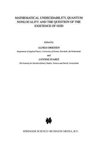 Mathematical Undecidability, Quantum Nonlocality and the Question of the Existence of God