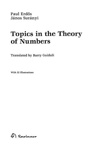 Topics in the theory of numbers