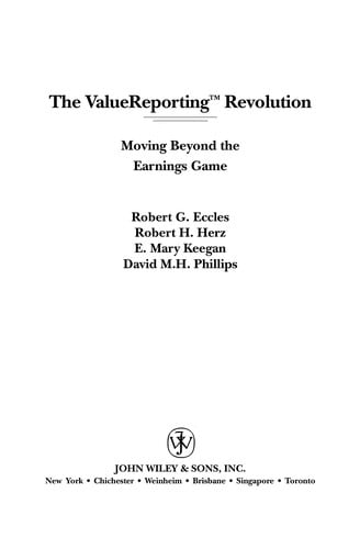 The ValueReporting revolution