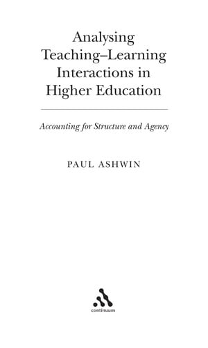 Analysing teaching-learning interactions in higher education