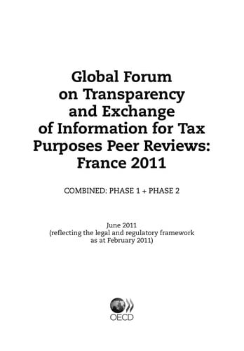Global forum on transparency and exchange of information for tax purposes peer reviews